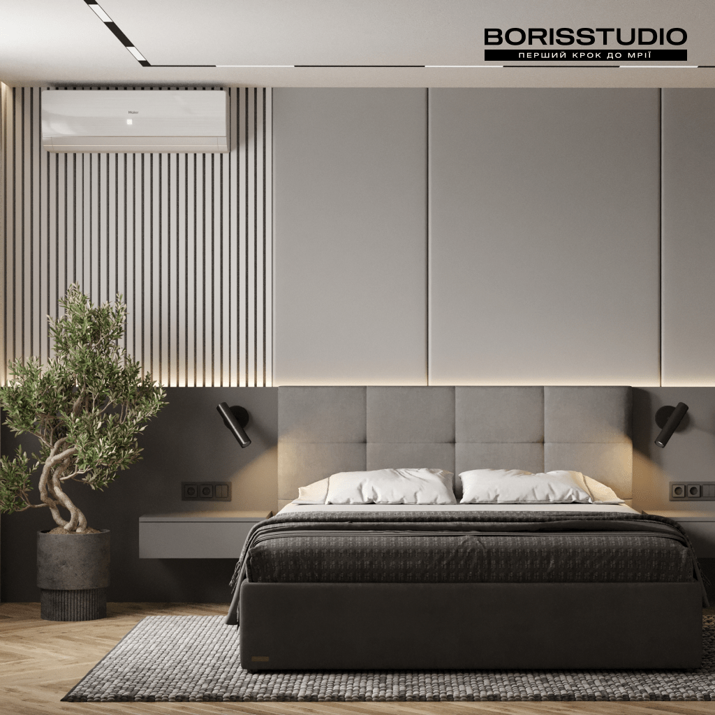 Дизайн спальни в стиле минимализм от BORISSTUDIO