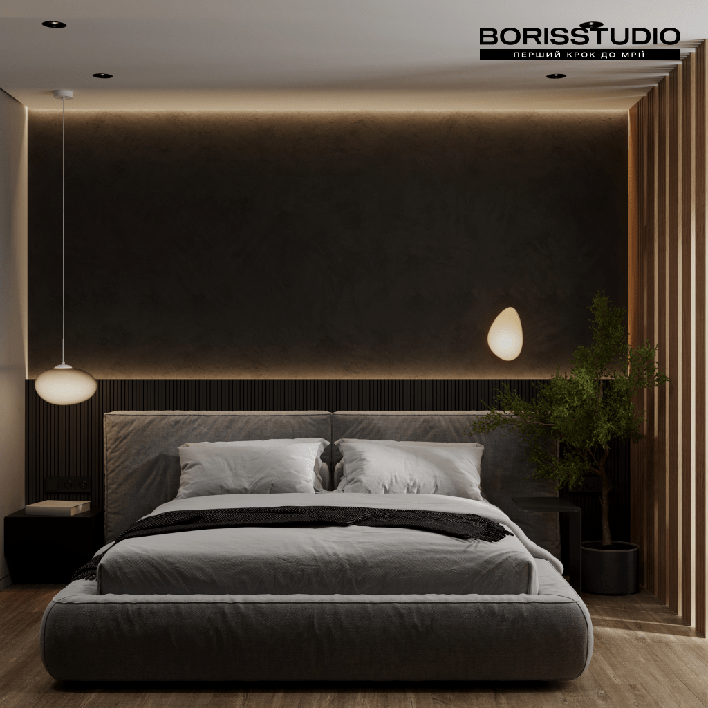 Дизайн спальни в коттедже от BORISSTUDIO