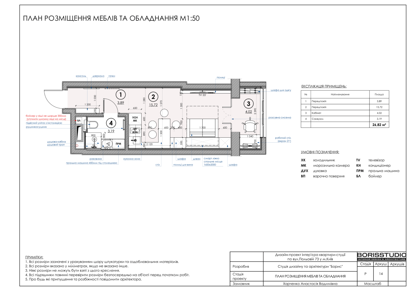 Планировка квартиры-студии